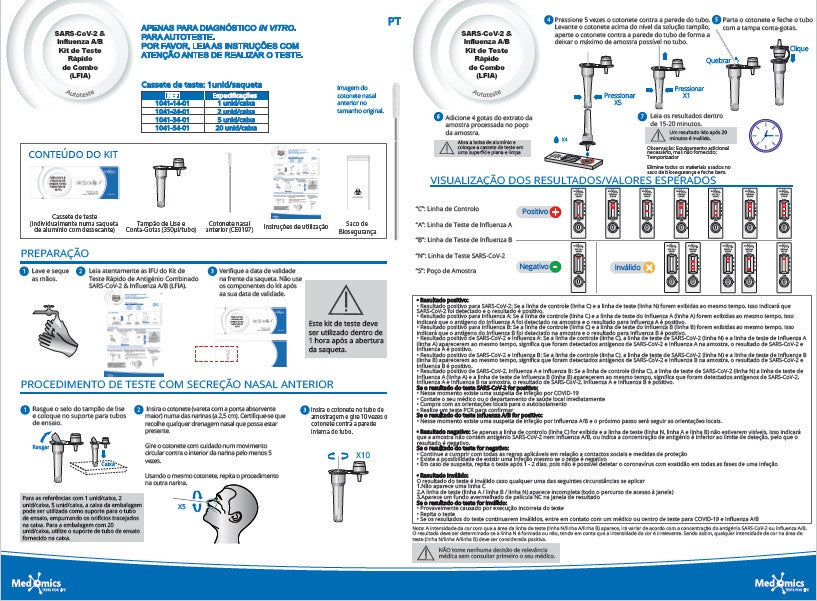 AUTO-TESTE COMBO COVID 19 + INFLUENZA UN