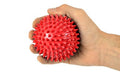 BOLA DE MASSAGEM C/PICOS 9CM VERMELHO