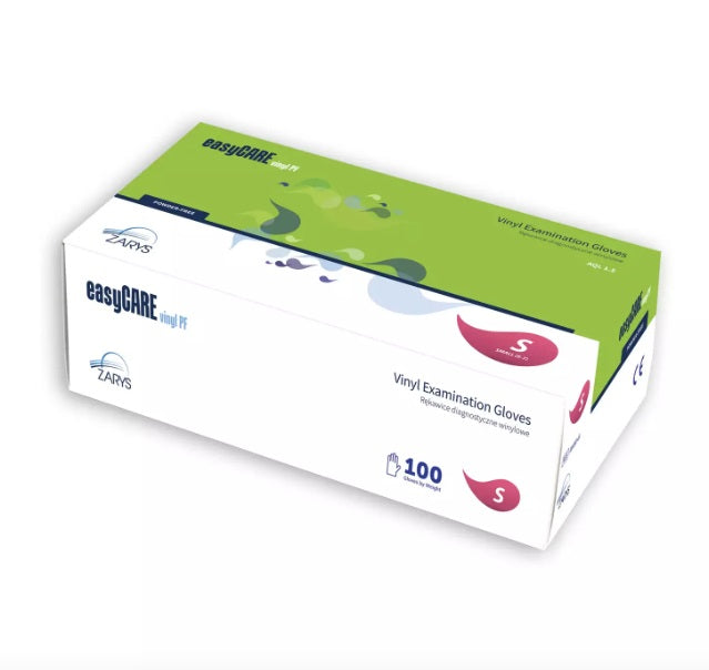 LUVAS EXAME VINIL S/PO NAO ESTERIL TAM.S CX100UN