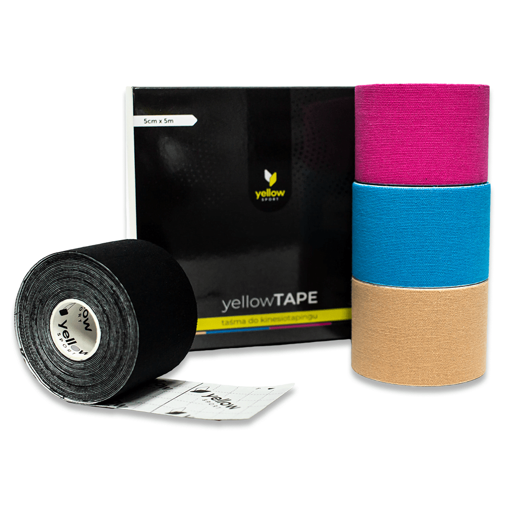 YELLOWTAPE FITA KINESIO NAO ESTERIL 5CMX5M PRETO