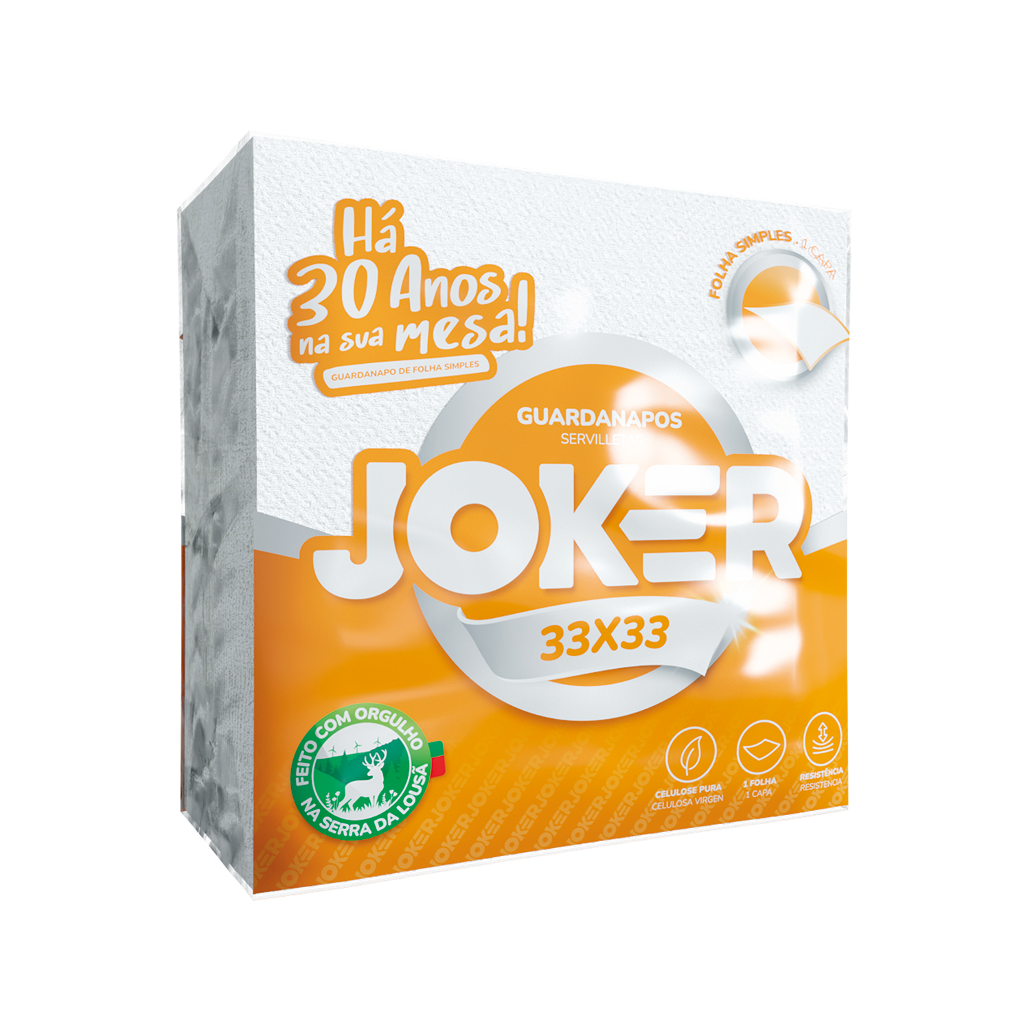 GUARDANAPOS BRANCO 33X33 PACK80UN A/J