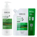 DERCOS DUPLO CHAMPO SECO ANTICASPA 390 ML+REFILL