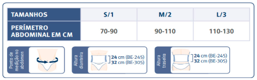 FAIXA ABDOMINAL 3 BANDAS BE245 TAM.1