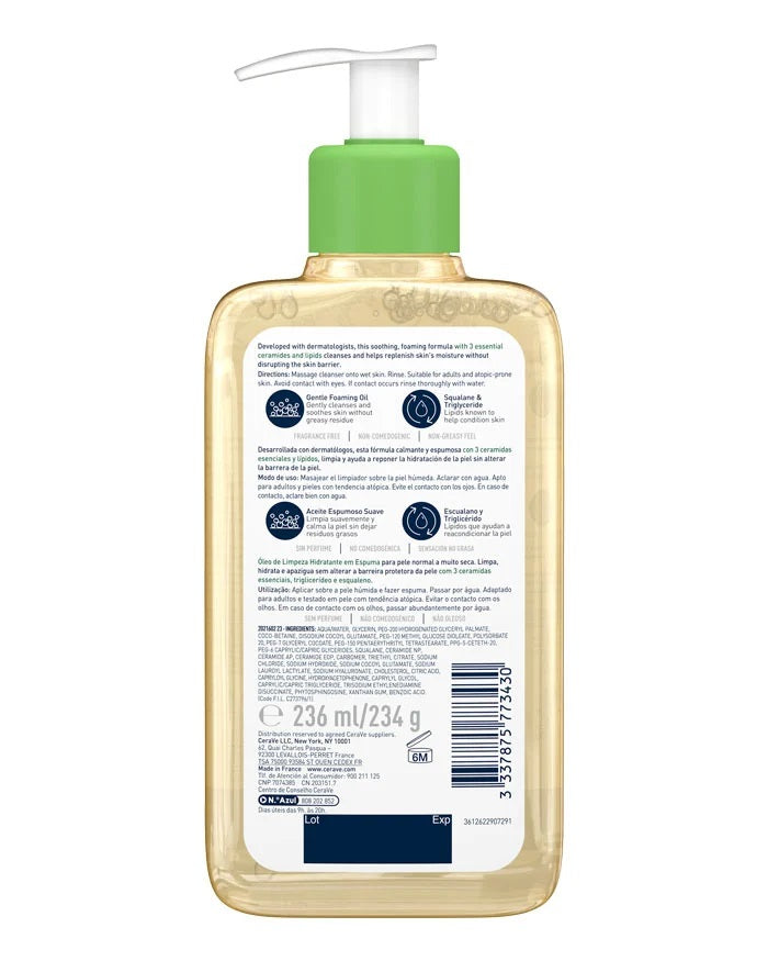 Cerave Oleo-Espuma de Limpeza Hidratante 236 ml
