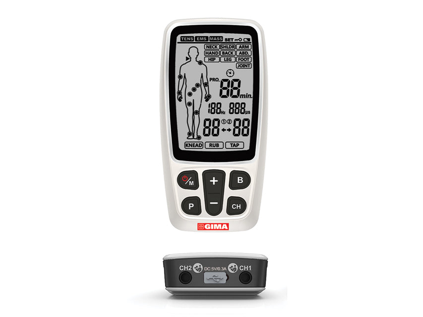 ELETROESTIMULADOR GIMA-CARE TENS/EMS 2 CA 60 PROG.