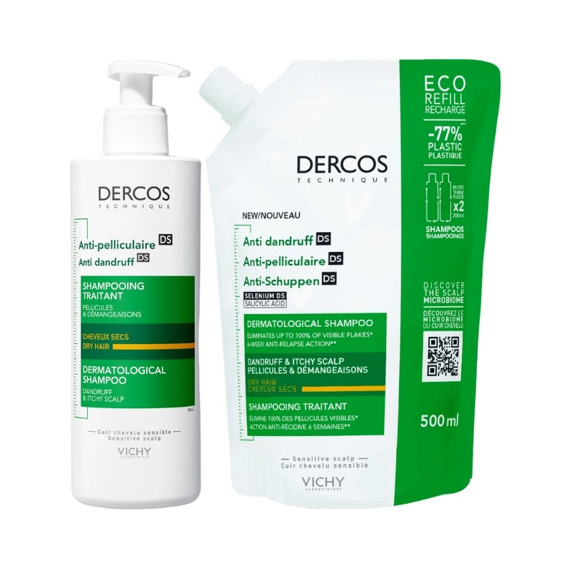 Dercos Duplo Champo Seco Anticaspa 380 ml+Refill