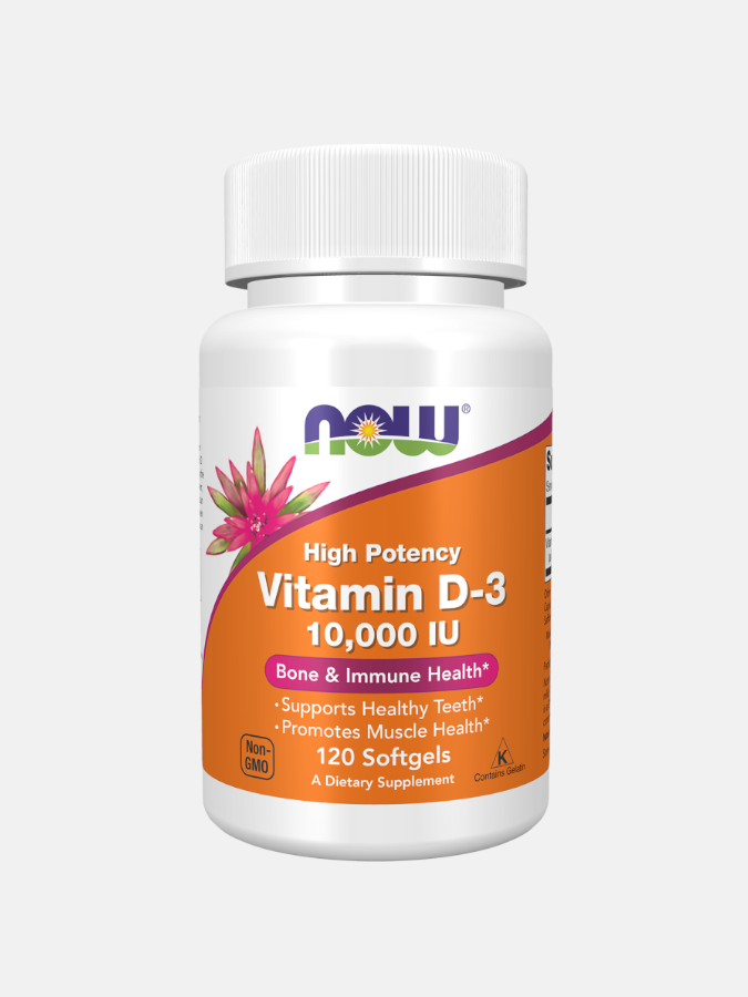 NOW Vitamina D3 10000IU 120 capsulas moles