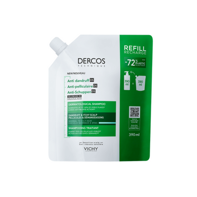 DERCOS CHAMPO ANTICASPA OLEOSOS REFILL 390 ML