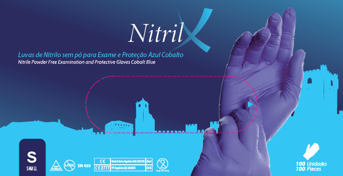 LUVAS NITRILO AZUL NITRIL X S/PO (S) P100